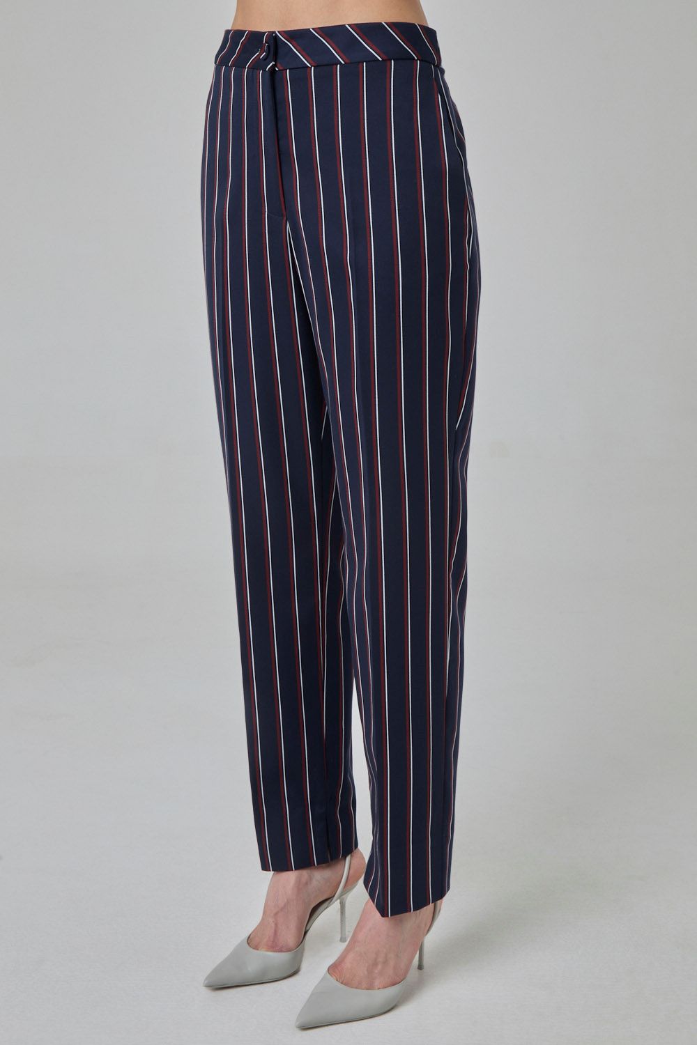 Calça fenda em listras borsalino